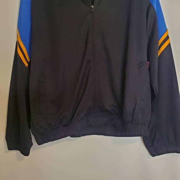 Reputation Men's NWT Size XL Black/RoyalSun zip front silk blend bomber jacket - Picture 6 of 10